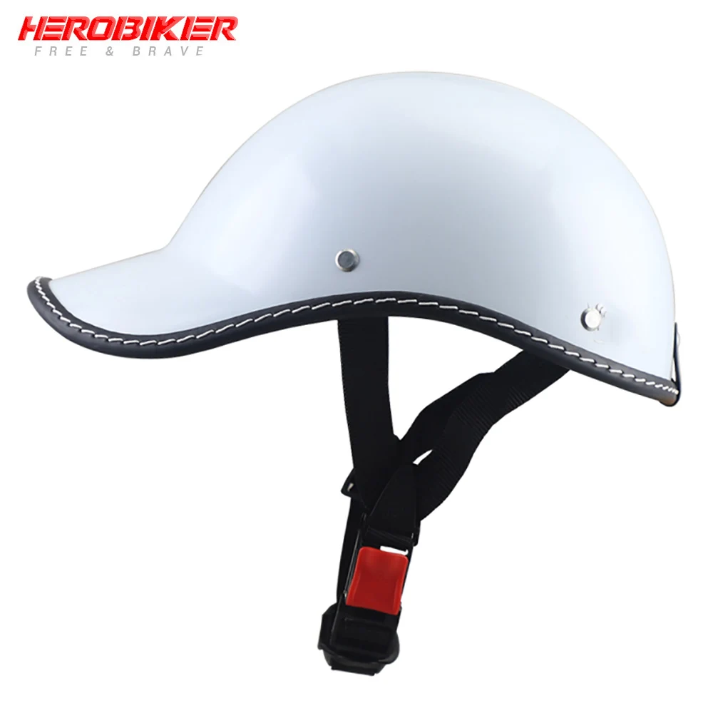 02 White HEROBIKER мотоциклетный шлем на половину лица, мотоциклетный шлем, мотоциклетный шлем для гонок по бездорожью, шлем Casco Moto Capacete Casque - Цвет: 02 White