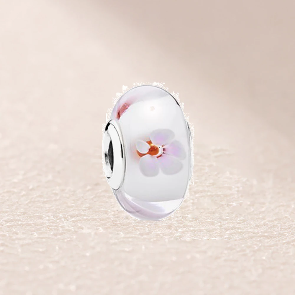 

790947 Pink Glass Cherry Blossom Charm