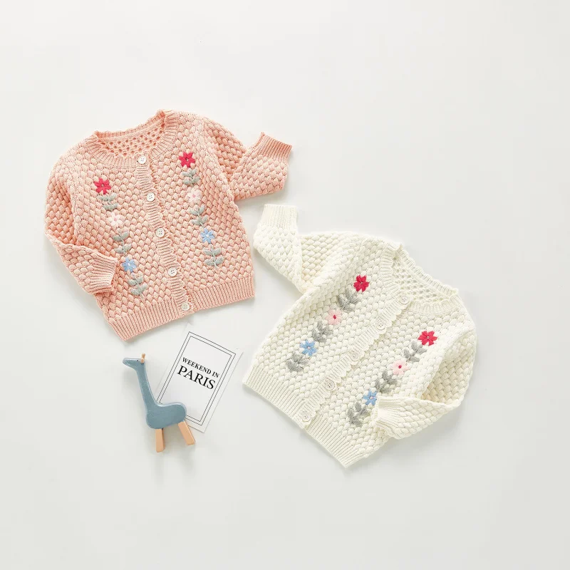

Girl Sweater Kids Baby Toddler Tops 2021 Buttons Thicken Warm Winter Autumn Wool Knitting Cashmere Christmas Children Clothing