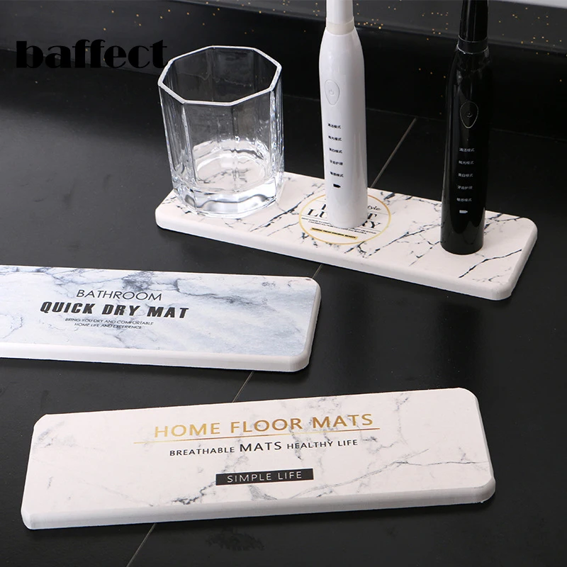 Diatom Mud Wash Pad Bathroom Absorbent For Toothbrush Cup Makeup Storage Rack Holder Heat Resistant Mug | Дом и сад