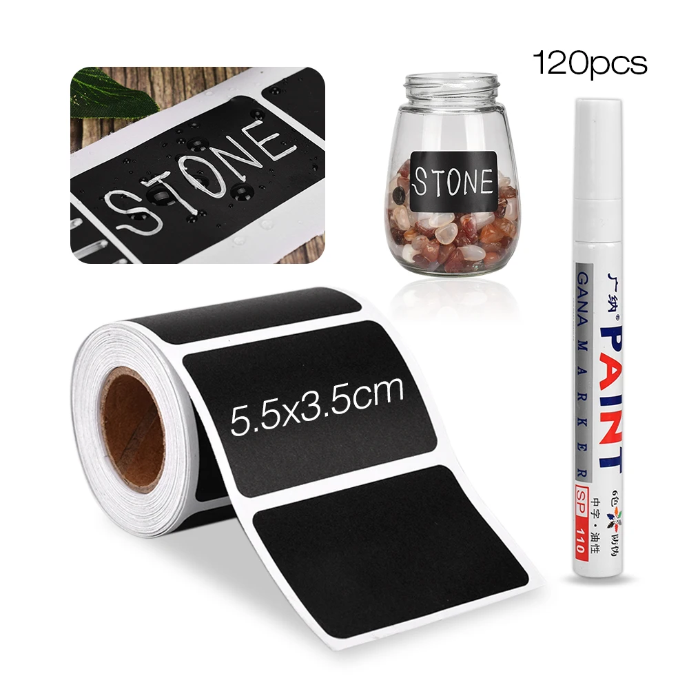 120 шт. наклейки для специй этикетки кухонных банок съемный органайзер бутылки