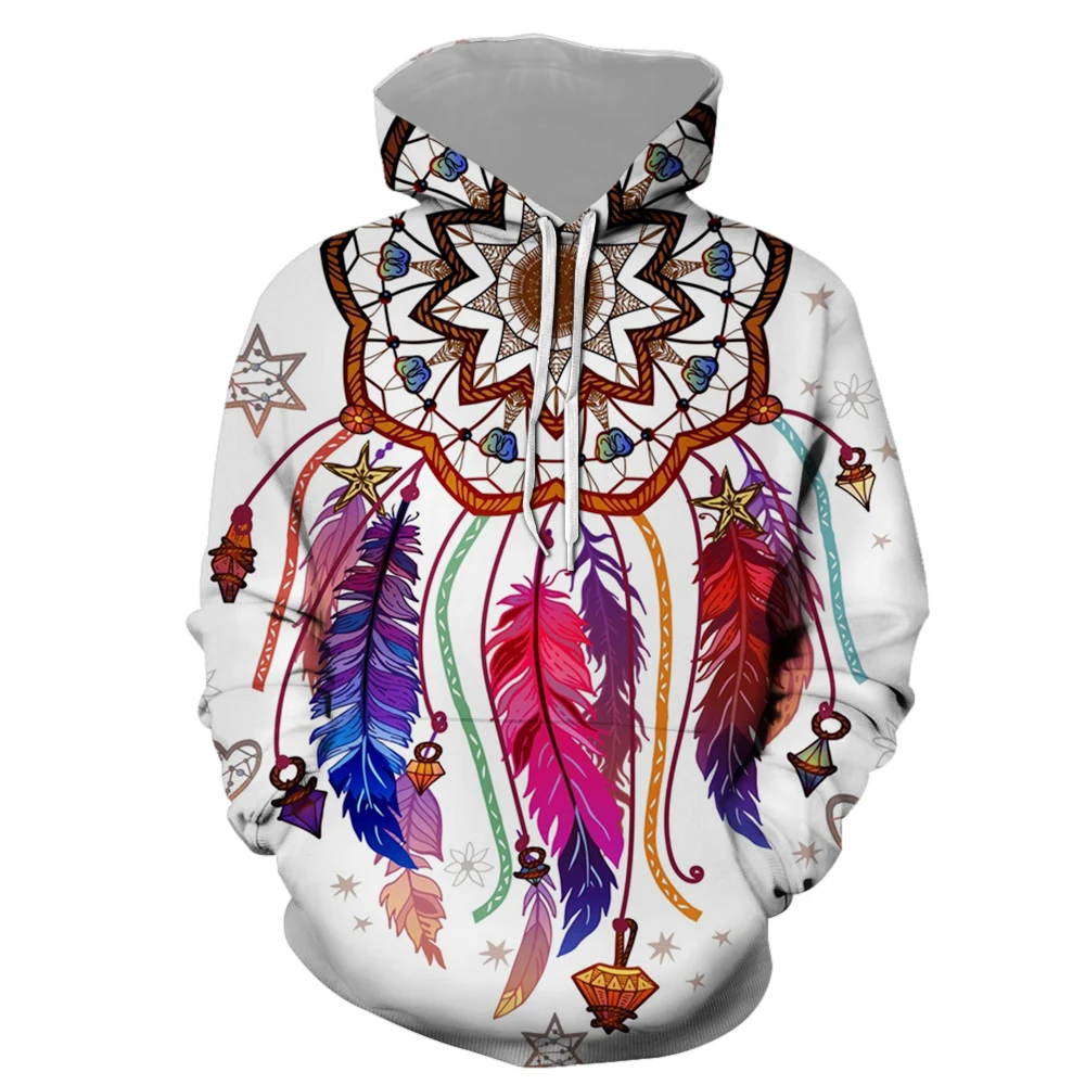 

3D print dreamcatcher Print Sweatshirts man's Plus Size Convertible Hoodie Sweatershirt Tops Sweatshirt man customer design WY58