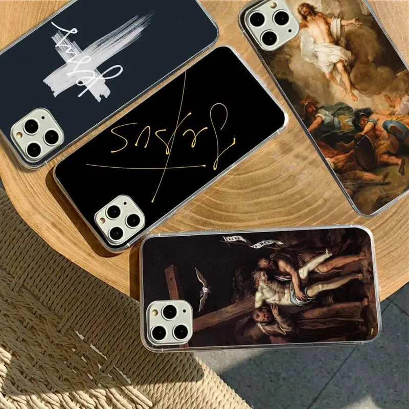 

YNDFCNB Christ Jesus cross Phone Case for iPhone 11 12 13 mini pro XS MAX 8 7 6 6S Plus X 5S SE 2020 XR case