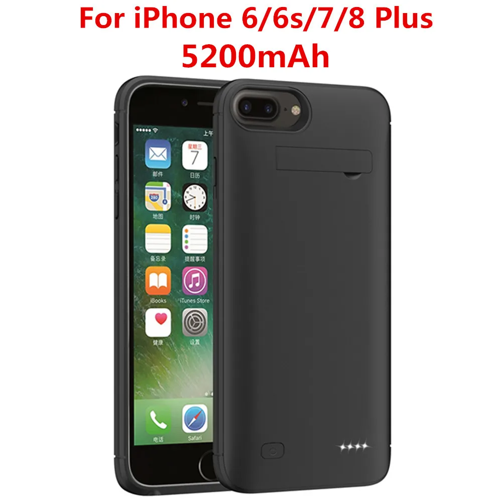 Black for 6 7 8 Plus NTSPACE ультра тонкая батарея зарядное устройство чехол для iPhone 7 8 6 6s Plus зарядный чехол блок питания для iPhone 8 7 6 6s батарея Чехол - Цвет: Black for 6 7 8 Plus