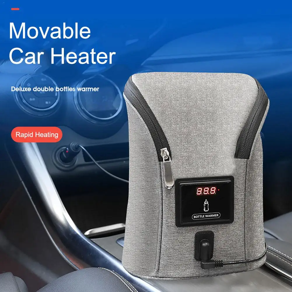 Новая Автомобильная двойная бутылочка, теплая сумка для молока, USB теплее для молока, дорожная коляска, утепленная сумка, детская бутылочка для кормления, подогреватель