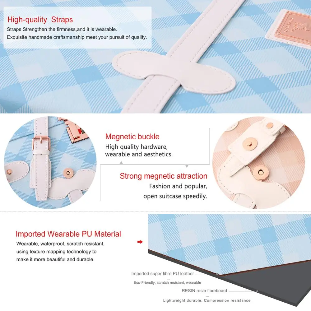 Набор чемоданов с винтажным принтом 3 шт./компл./набор из искусственной кожи