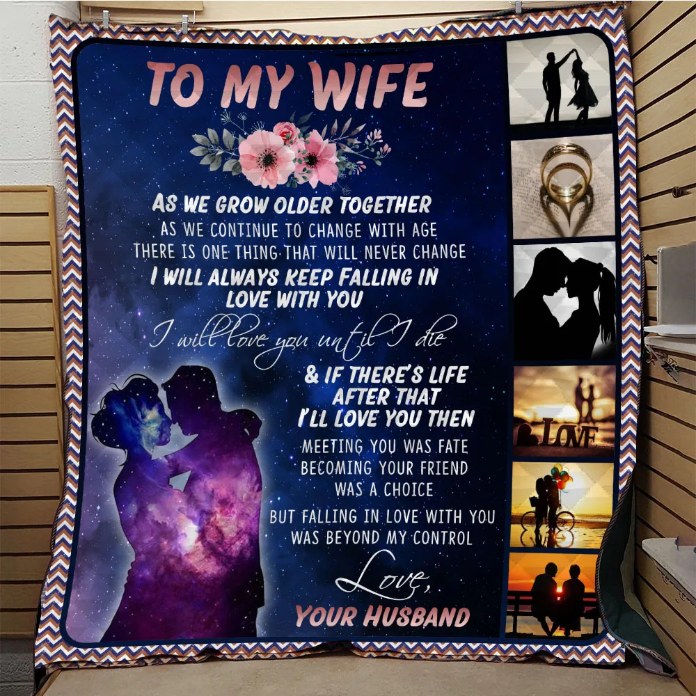 Мягкое стеганое одеяло с принтом для моей жены всесезонное кровати мягкое теплое