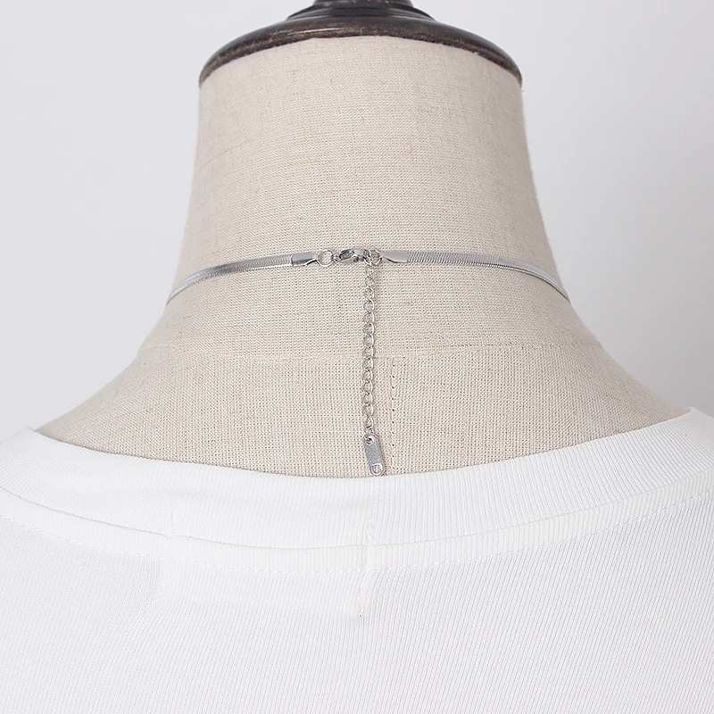 Классическое шикарное ожерелье женское простое из титановой стали цепочка для