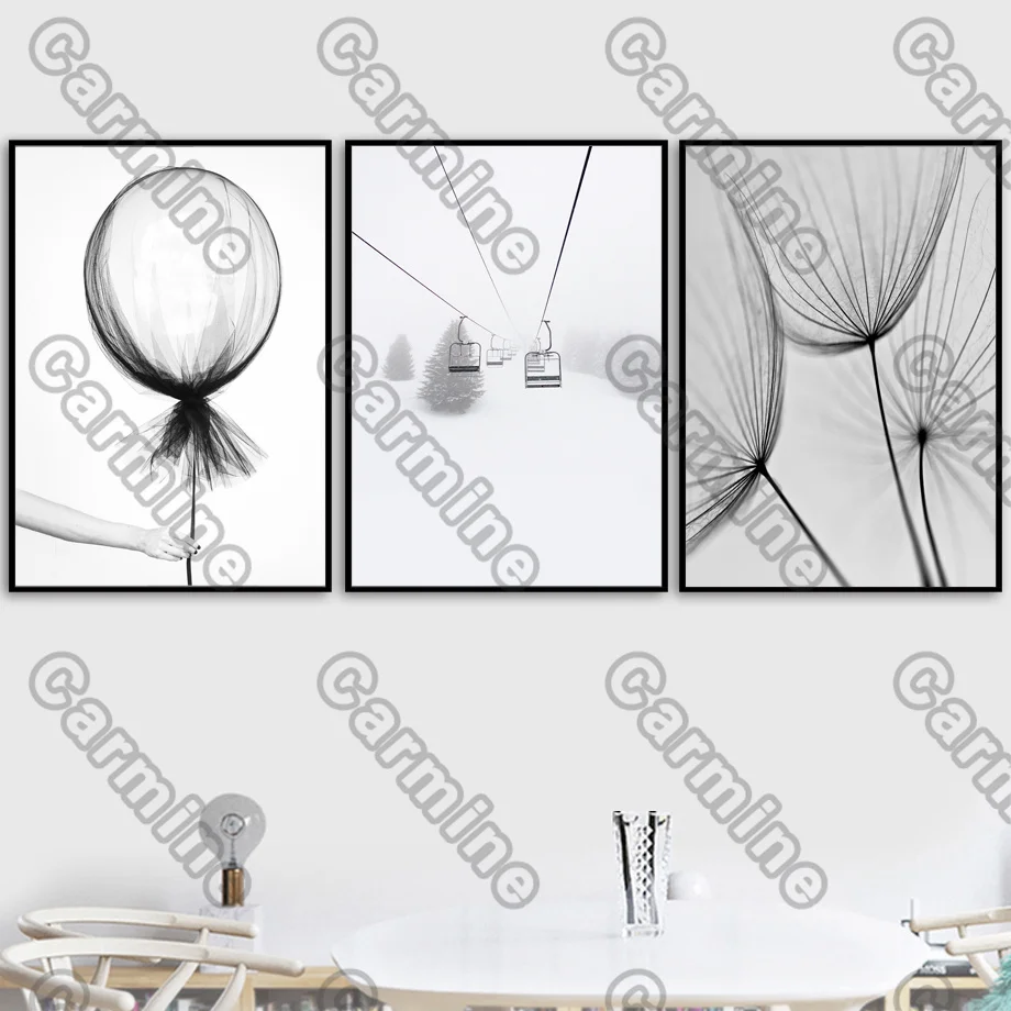 

Poster Grey Balloon Cable Car Children Canvas Painting Wall Art Nature Home Decoration for Living Room and Bedroom Frameless