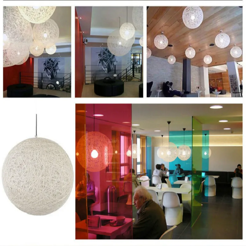 Подвесные лампы в форме гнезда с пеньковым шариком декоративные светильники для