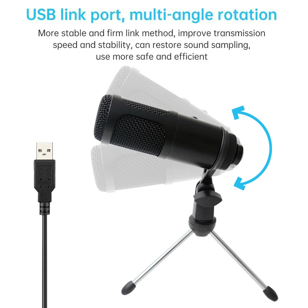 Металлический конденсаторный USB микрофон YTOM M1 16 бит для записи ПК ноутбука Windows