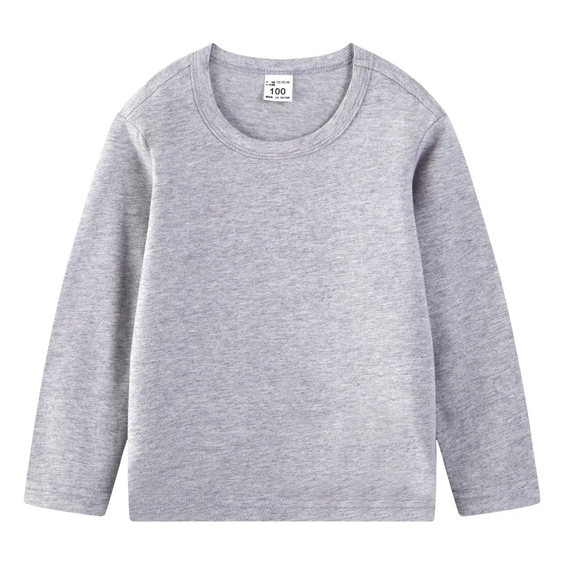 DE PEACH/однотонная хлопковая Детская футболка с длинными рукавами для мальчиков и девочек; Повседневная футболка; сезон весна-осень; Детские рубашки на подкладке