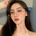 Ins популярная винтажная Нижняя полуоправа без линз Женские оправы для очков подвеска в виде капли воды декоративные очки пустая оправа