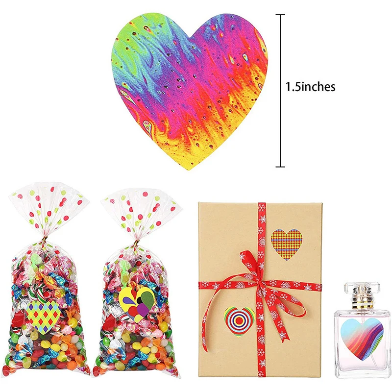 

500pcs/roll Love Heart Shaped Label Sticker Scrapbooking Gift Packaging Seal Birthday Party Wedding Supply Festival Sticker