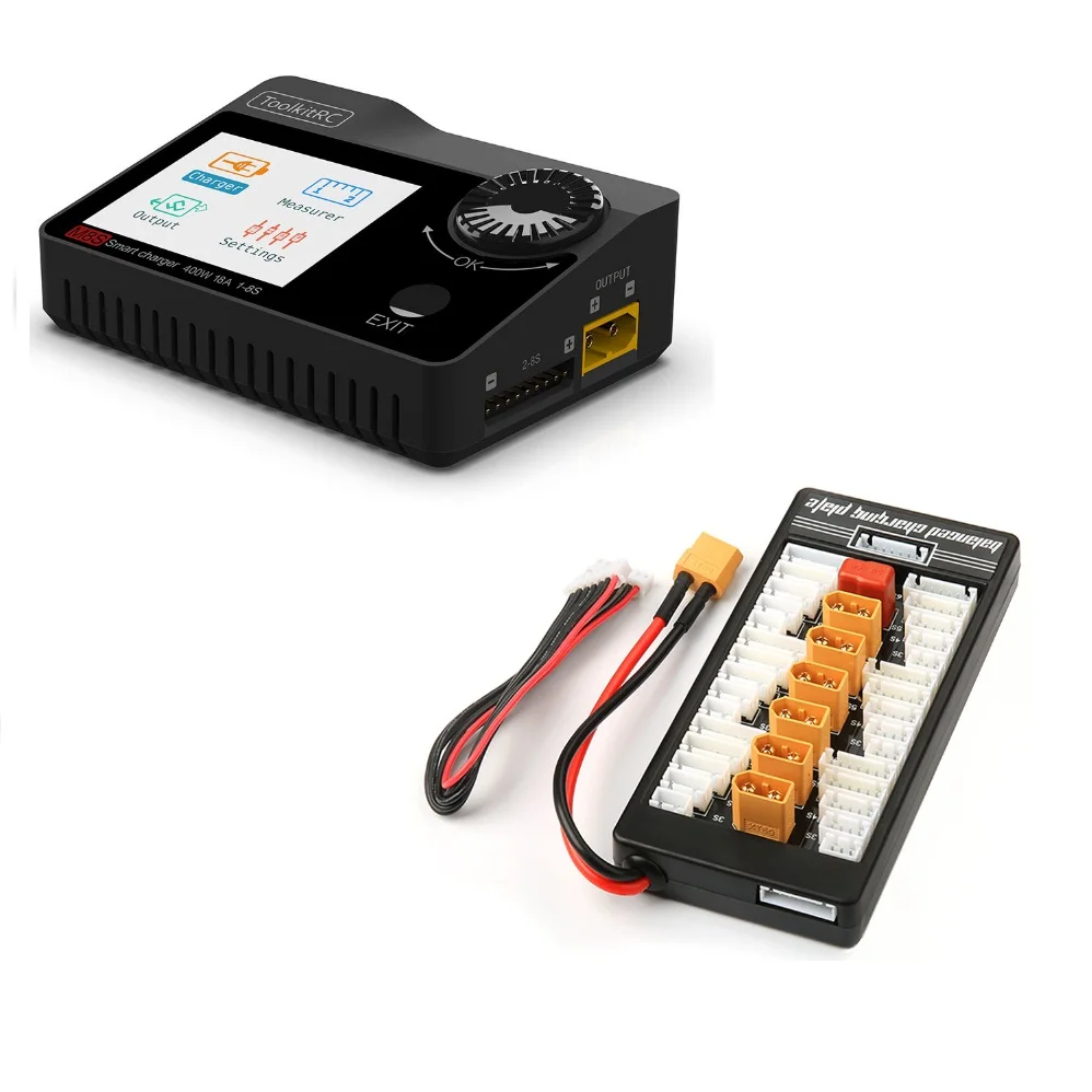 

Сбалансированное зарядное устройство ToolkitRc M8s 400 Вт 18A XT60, компактное зарядное устройство постоянного тока и измерительное устройство для 1-8S...