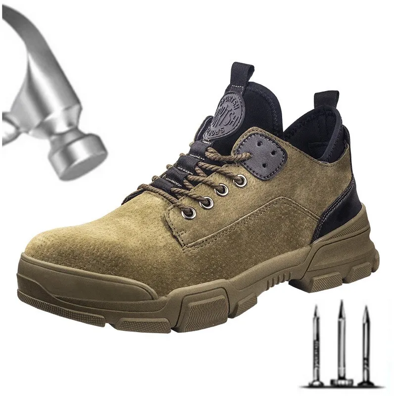 

Anti-smashing Men Construction Boots Safety Work Sneakers Work Safety Shoes Men Steel Toe Cap Indestructible Working Boots