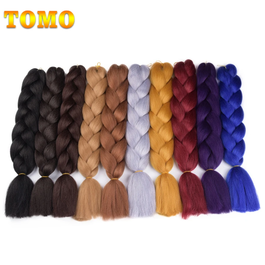 TOMO, 24 дюйма, длинные, Xpression, косички для наращивания, огромные, вязанные крючком косички, синтетические волосы, стиль 100 г/шт., чистый блонд, розовый, зеленый