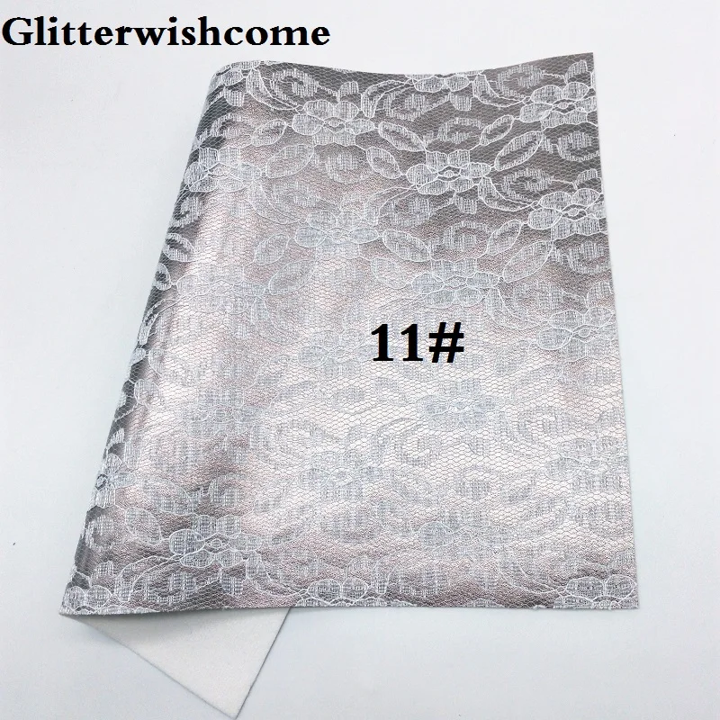 Glitterwishcome 21X29 см A4 размер винил для бантов металлик Синтетическая кожа со стеганым кружевом искусственная кожа листы для бантов, GM093A - Цвет: 11
