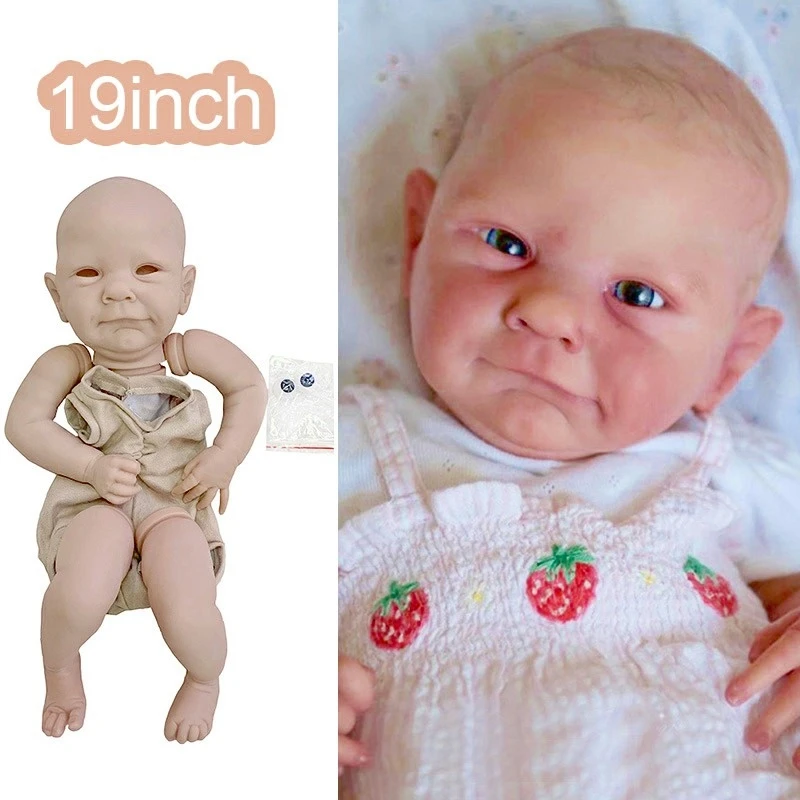 NEW 19 Inch Reborn Kit Soft Touch Vinyl Dolls Ava Unpainted Unassembled Unfinished Doll Parts DIY Blank Fresh Co | Игрушки и хобби