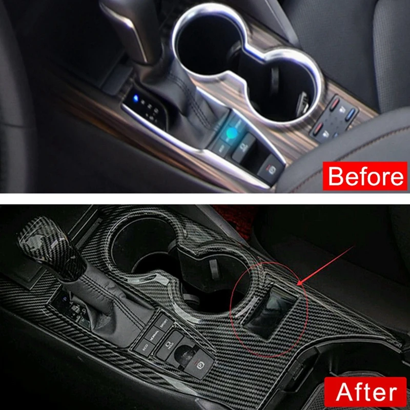 

1X for Toyota Camry 2018-2021 Carbon Fiber Inner Gear Shift Box Panel Cover Trim