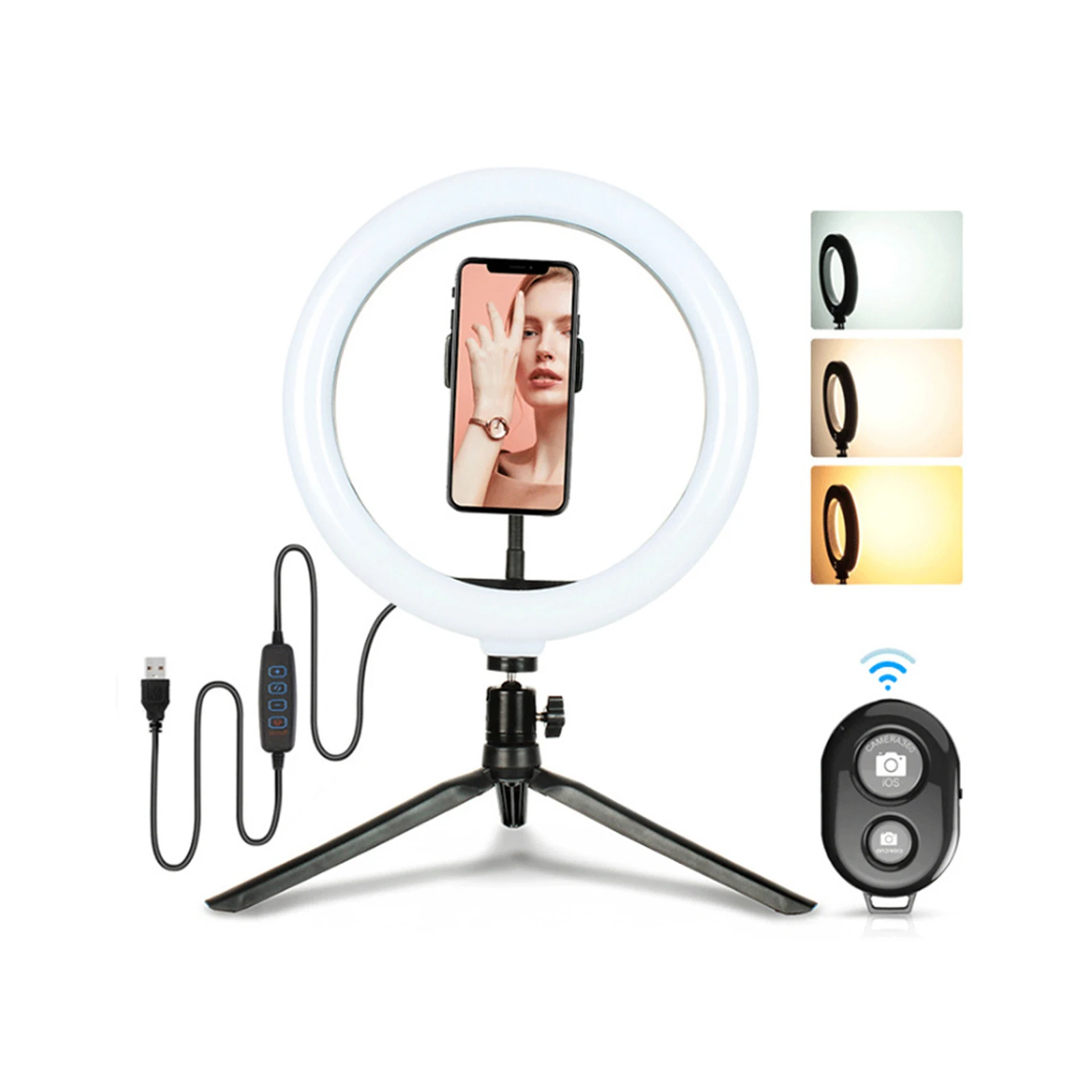 С регулируемой яркостью 26 см 10 &quotкольцевой Светильник Настольный 3 цвета