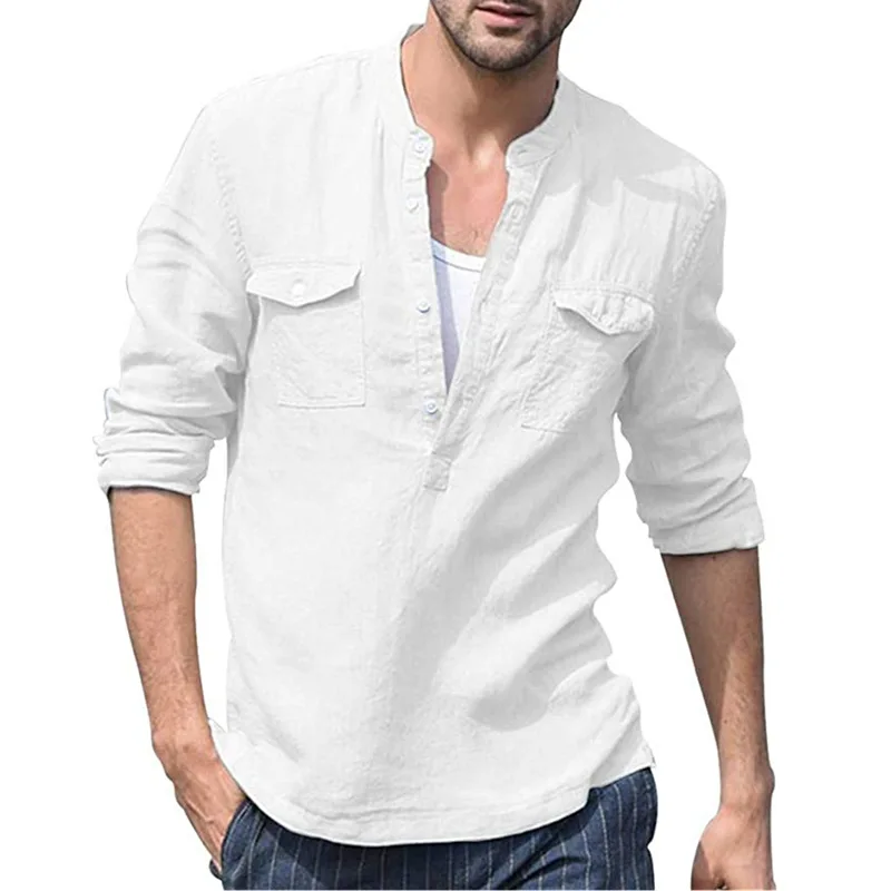 

Summer Casual Shirts for Men Short Sleeve Linen cotton Shirt Masculina Camisa Slim Fit Male Blouse Homme Chemise Plus Size Men