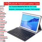 Чехол с Bluetooth клавиатурой для HUAWEI MediaPad M5 lite T5 10,1 MatePad 11 Pro M6 10,8, чехол для планшета, русская, Арабская, Иврит Клавиатура
