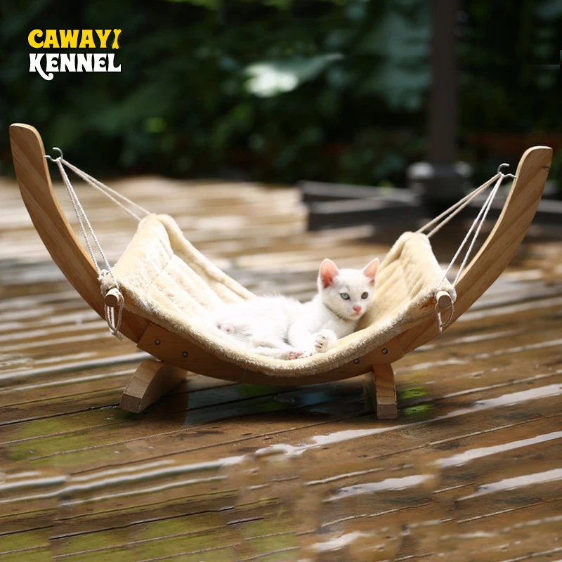 Деревянный гамак для кошек CAWAYI KENNEL кровать качели маленьких животных cama gatocama para