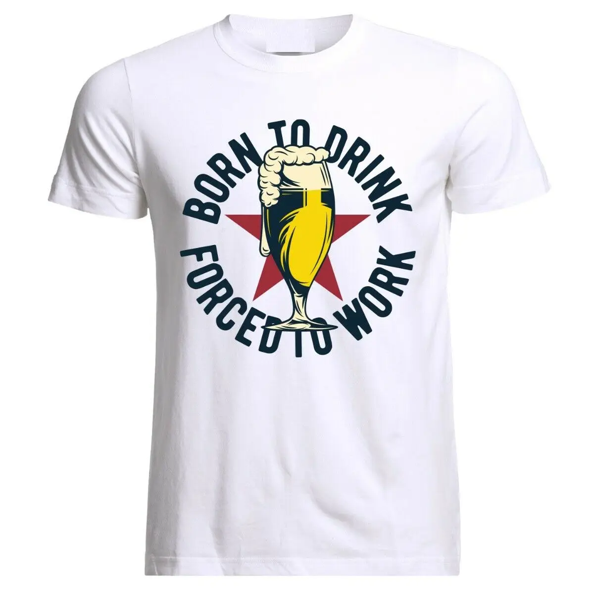 

Fun Beer Slogan Printed Summer Cotton O-neck Short-sleeved T-shirt New