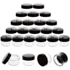 100 шт., прозрачные пластиковые банки для косметики, емкость для косметических банок, черная крышка для лосьона, фотоблесток, крем для лица, контейнер для образцов, гелевые коробки, 2 г3 г10 г1 блесток20 г