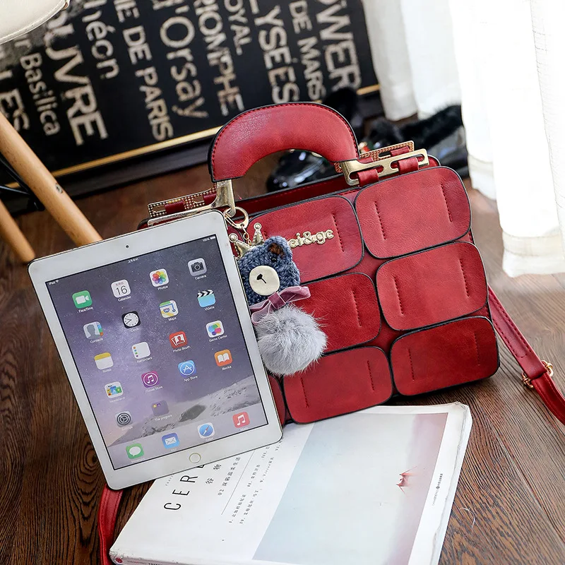 Новая модная Корейская сшивка с шариком для волос женская сумка через плечо |