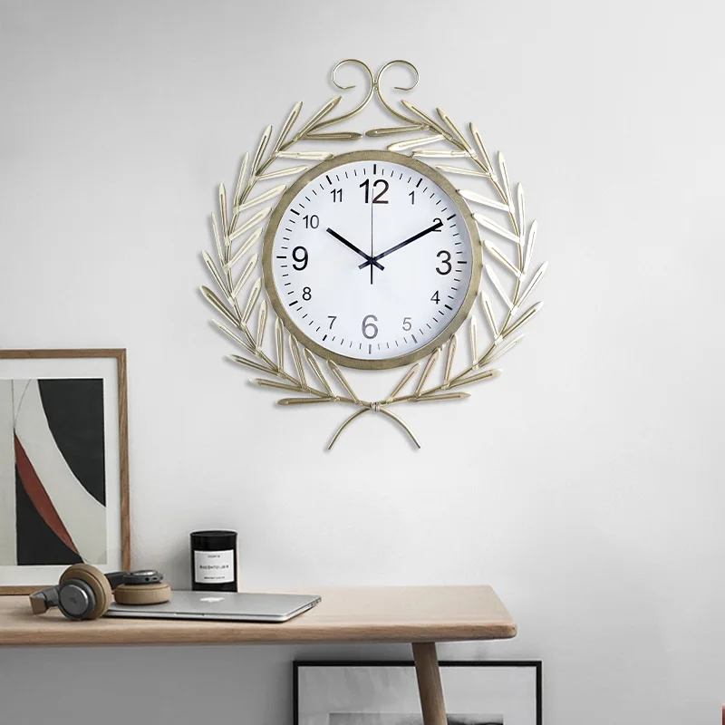 Modern Nordic Wall Clock 3d Large Clocks Home Decor Living Room Luxury Creative Watch Wheat Reloj Gift FZ461 | Дом и сад