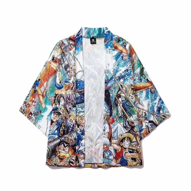 Самурайский кран японское кимоно Haori мужской женский кардиган китайский дракон Традиционная японская одежда азиатская одежда