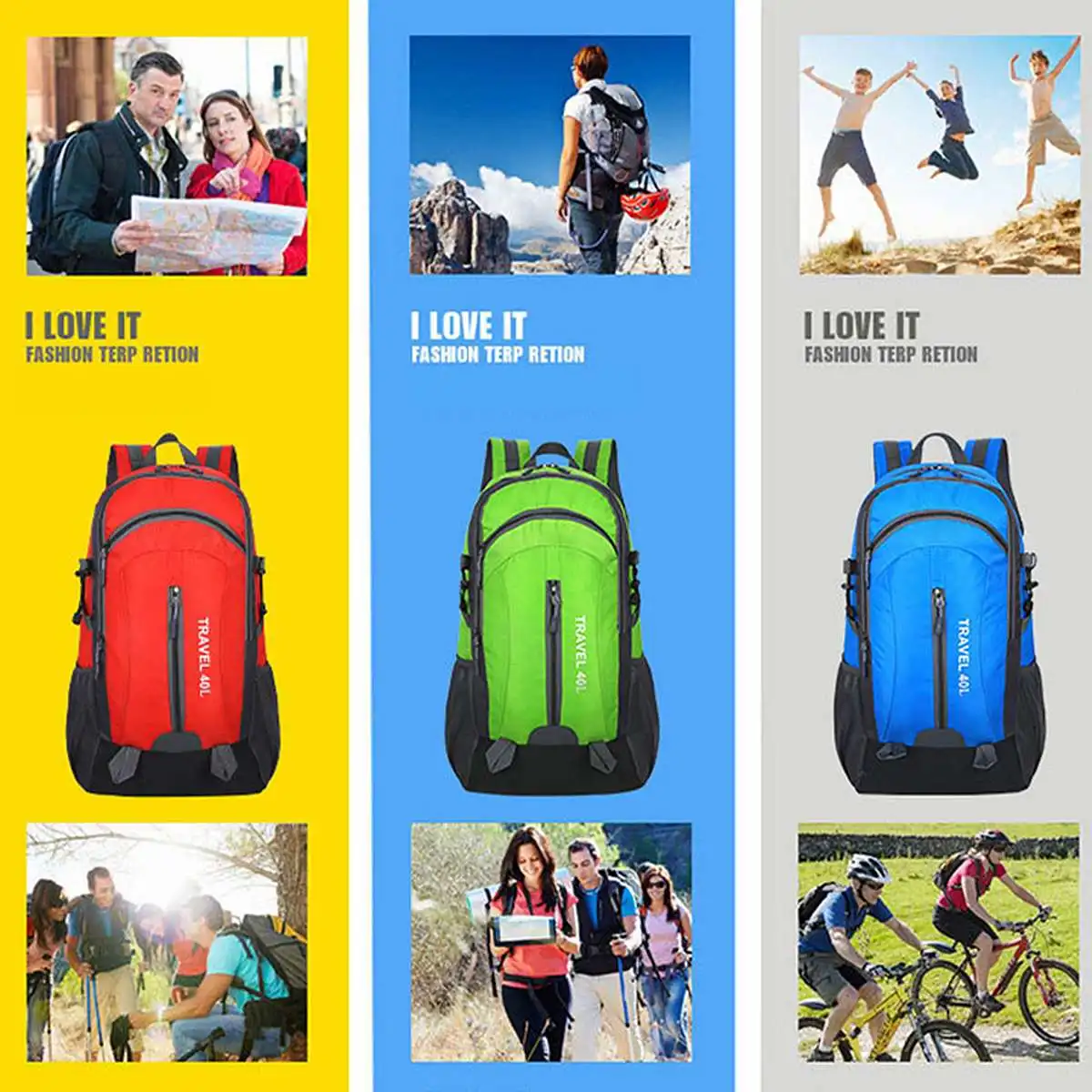 

40L Unisex Waterproof Climbing Hiking USB Backpack Camping Mountaineering Backpack Men Sport Outdoor Bike Bag Climbing Rucksack