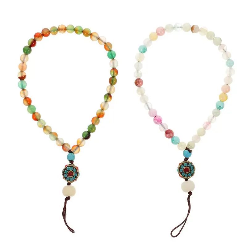 

2Pcs Creative Beads Phone Lanyard Exquisite Phone Hanging Strap Phone Decor