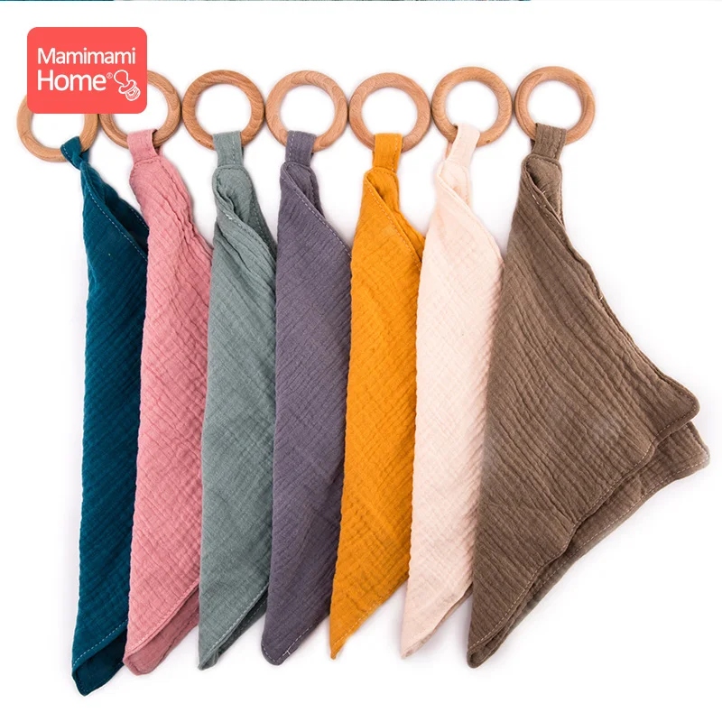 Baby Bibs Burp Cloths Bandana wooden ring Bracelet beech teether Cotton Drool Bib Newborn Absorbent Cloth Children'S Goods toys | Детская