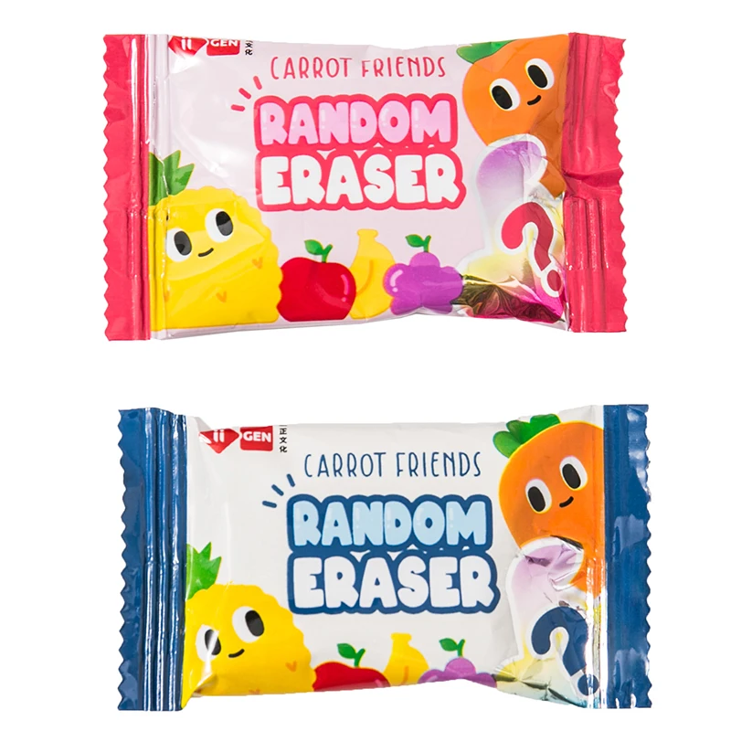 

2pcs yummy fruit candy Erasers random eraser blind box for Pencil Erasing Stationery Office School F6424