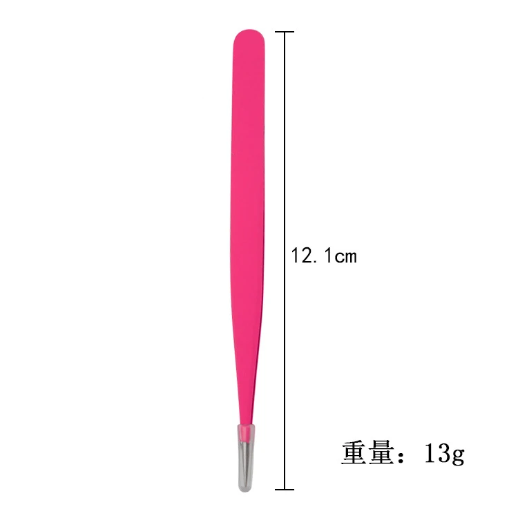 Модные розовые красные нержавеющая сталь tweezers инструменты для наращивания ресниц прямые изогнутые Профессиональные портативные брови самодельный пинцет
