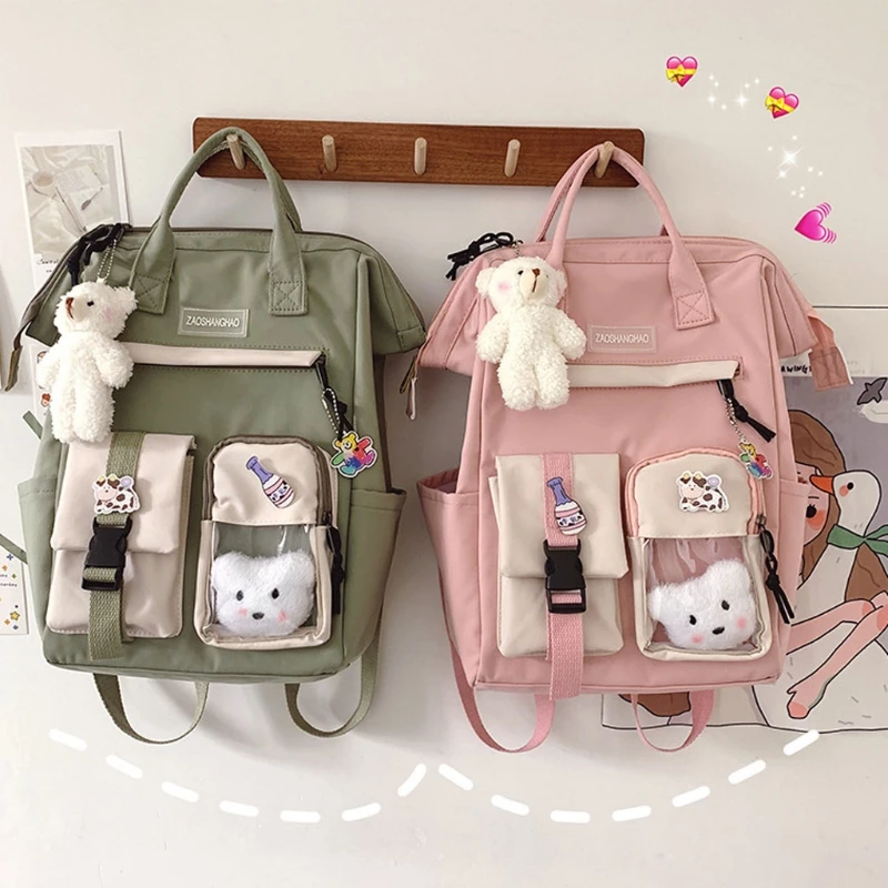 

2021 Purple Backpack Women Waterproof Candy Colors Backpacks Fancy High School Bags for Teenage Girl Cute Travel Rucksack