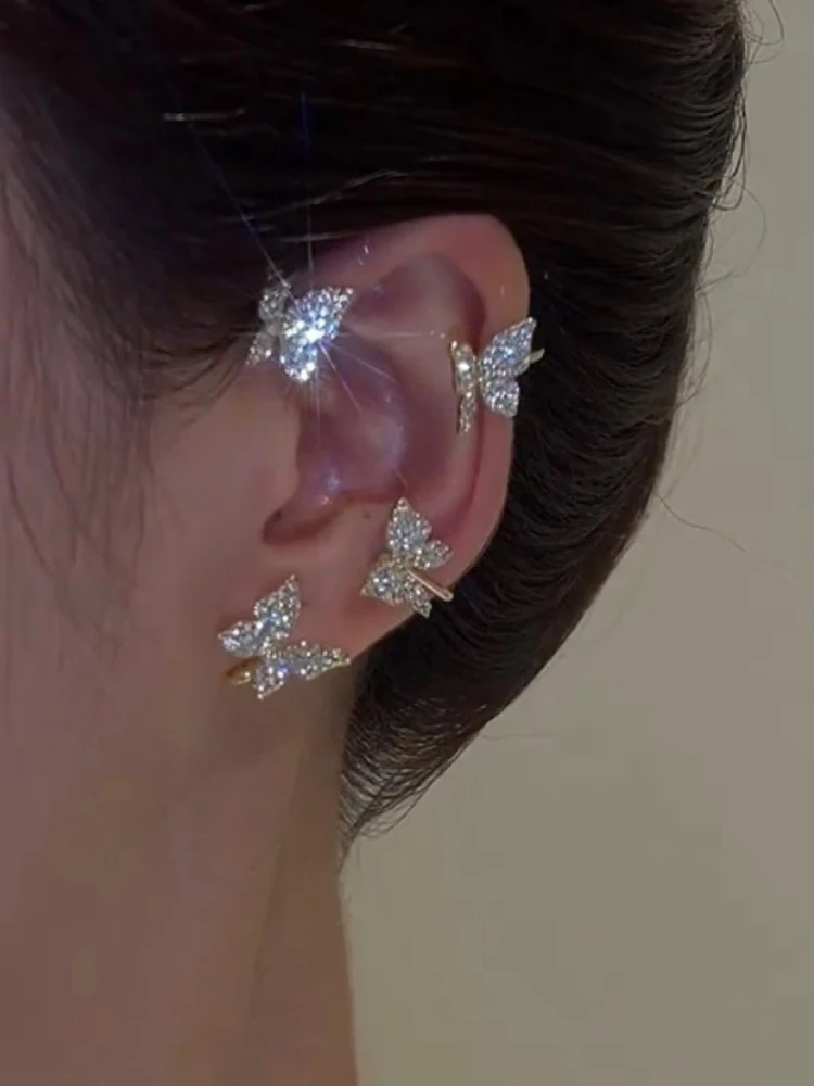 Ruifan Stainless Steel Ear Cuff Non piercing Fake Clip-on Cartilage Earring Set Women Girls Men 6pcs ED00351 