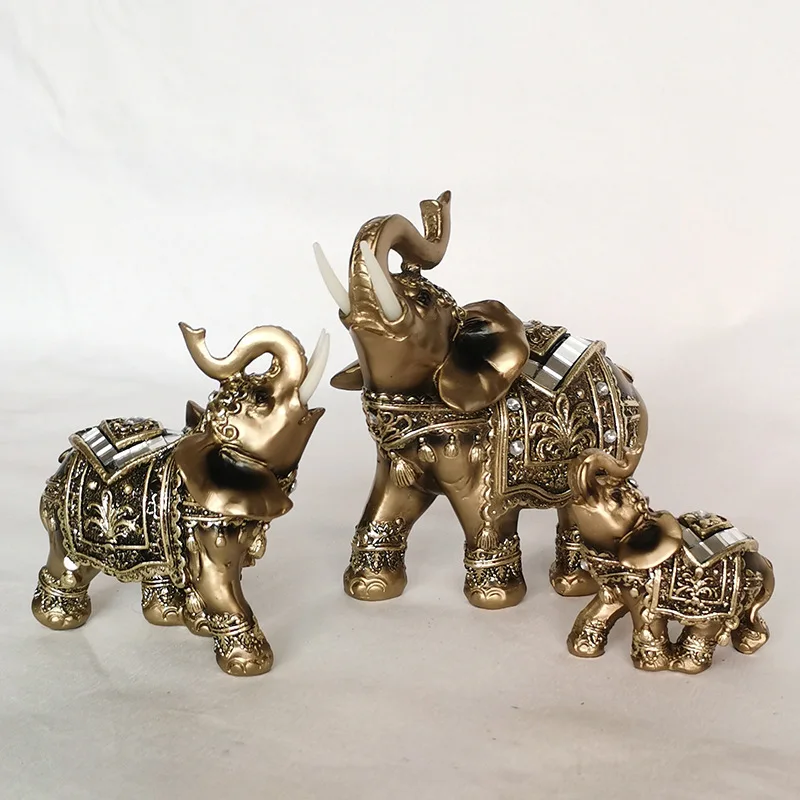 

Resin Elephant Decor Statue Home Decoration Animal Sculpture Desktop Decoration Crafts Ornaments Lucky Feng Shui Figurines