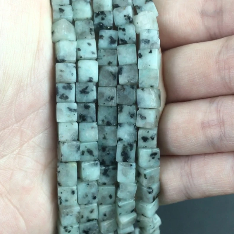 

Natural Cray Spot Square Shape Beads Stone Loose Spacer Beads for Jewelry Making DIY Charms Bracelet Necklace 15''6*6mm