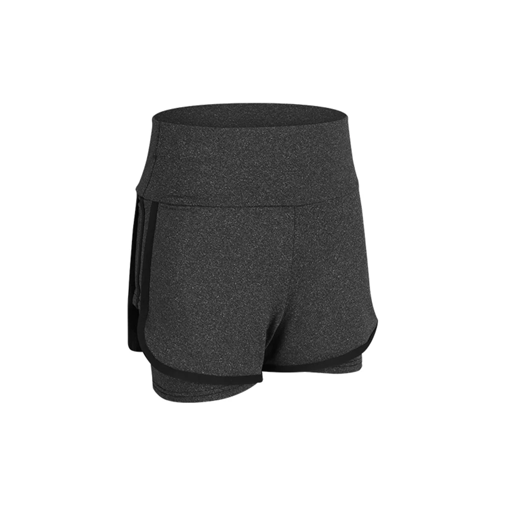 

Women's Solid Color Stitching Edging Fake Two-Piece Train Shorts Hot High Waist Elastic Quick-Drying Split Leggings Tights Pants