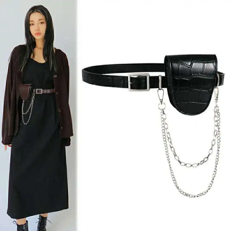 

Animal Pattern Waist Bag Women With Suit Coat Chain Fashion Ins Waist Bag Decoration Dress Versatile Jeans Belt Waist Bag