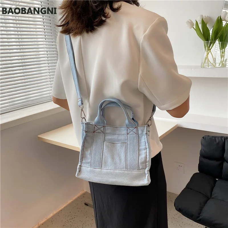 Big capacity Women Shoulder Bags Casual Denim Female Crossbody Bags Fashion Lady Handbags and purse blue Casual totes bolsas