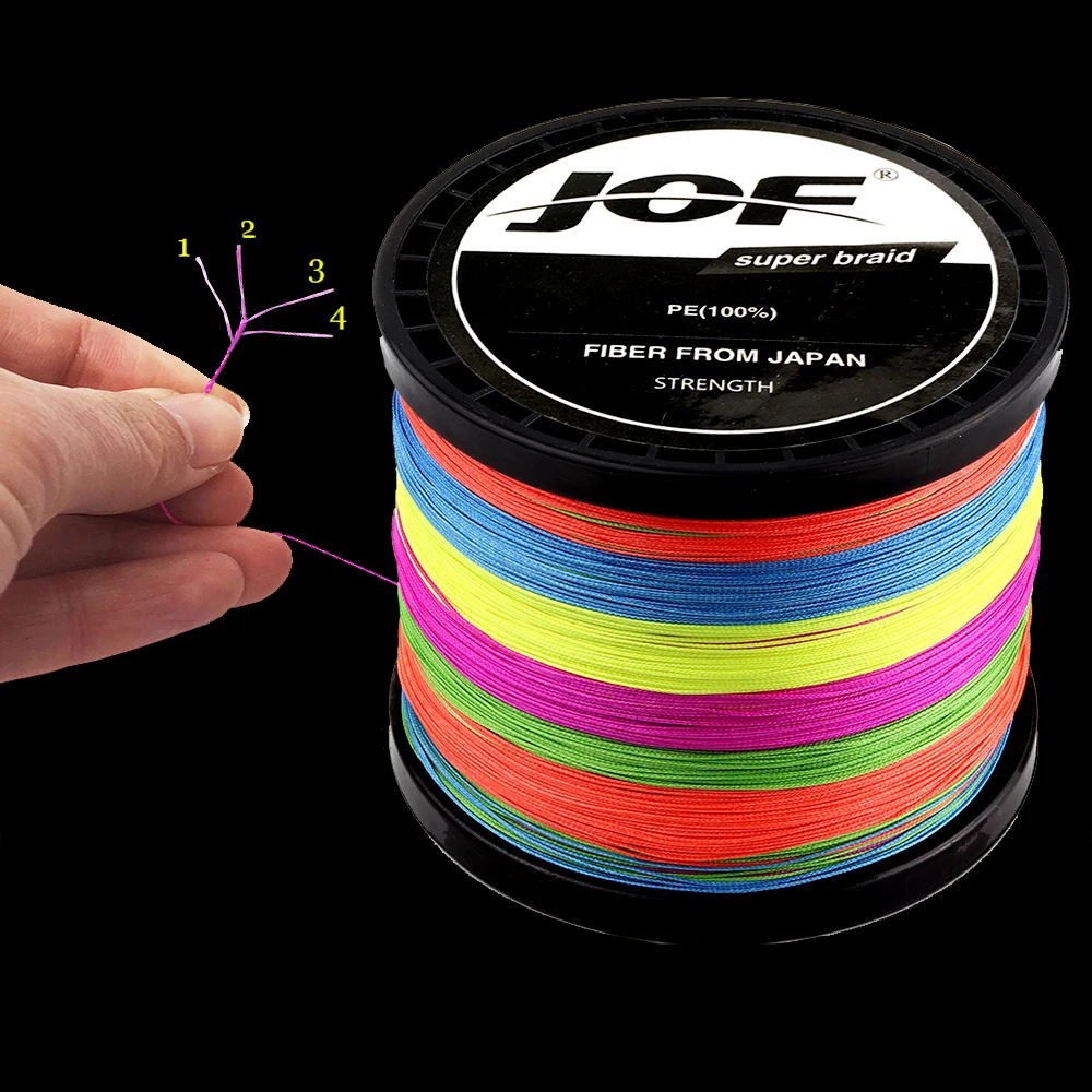 Плетеная леска JOF 300 м 8 нитей 4 нити многоцветная рыболовная linha multifilamento pesca 8/4