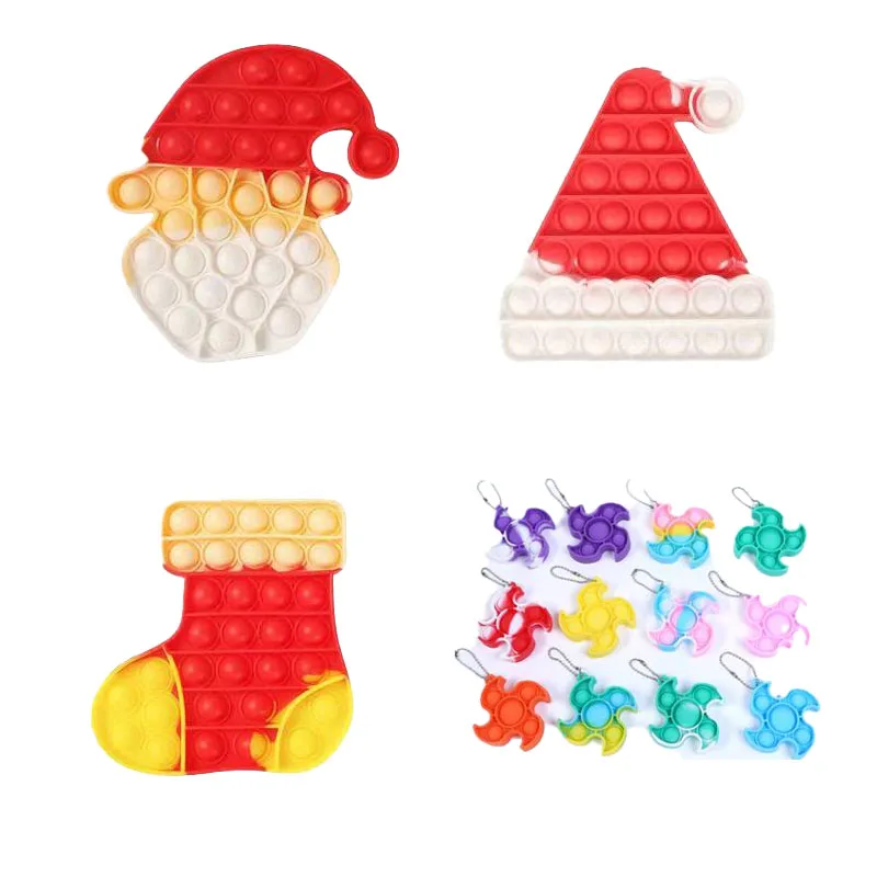 

New Fun Fidget Toys Push Pop Bubble Silicone Adult Its Stress Reliever Squeeze Board Fidget Game Frete Reusable Animal Kids Gift