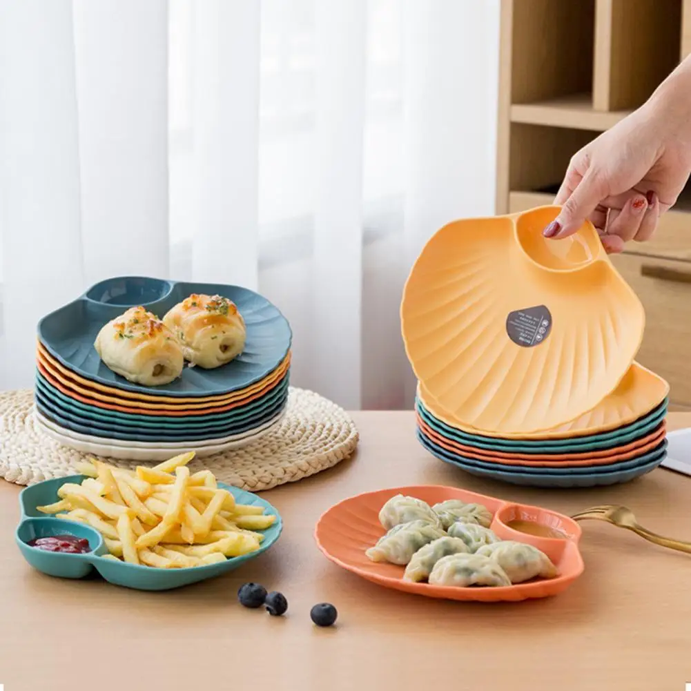 

Drop Resistance Shell Shape Bright Color Snack Plate for Restaurant