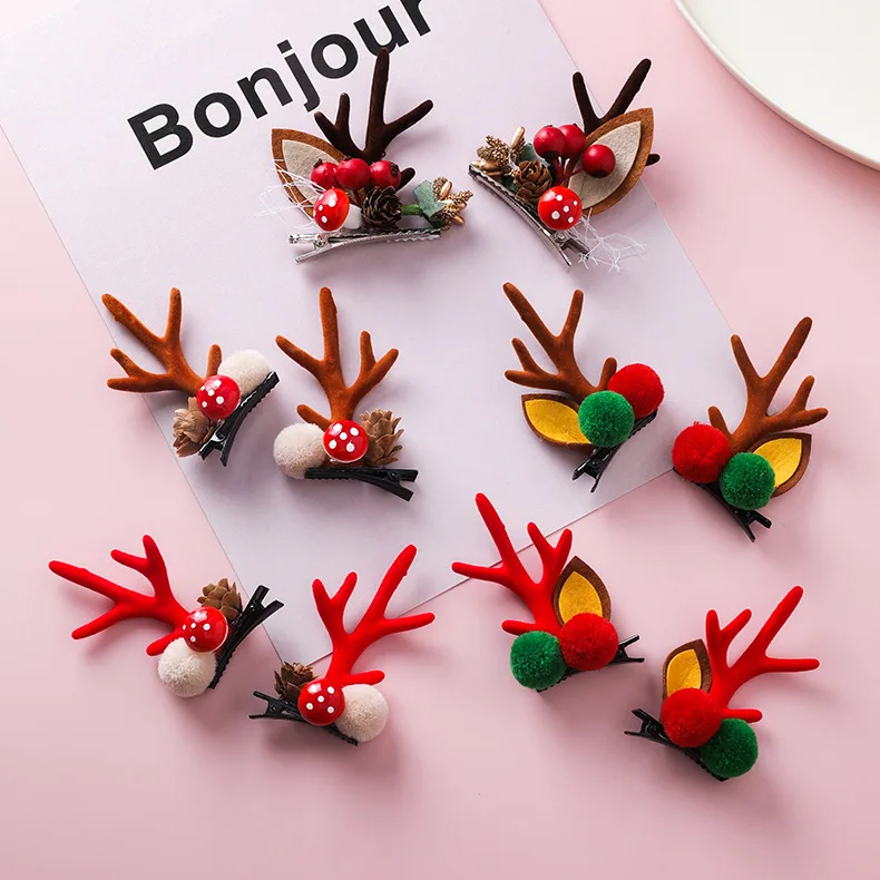 Рождественские новые милые фотозажимы праздничный стиль красная повязка на