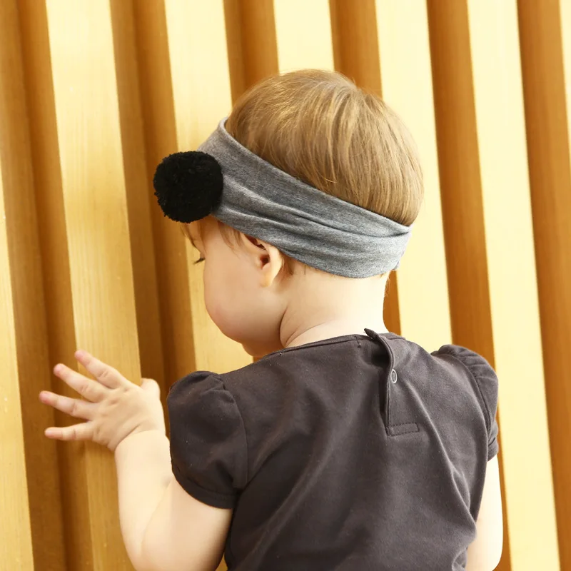 Новинка повязка на голову из двух плюшевых шариков для маленьких девочек